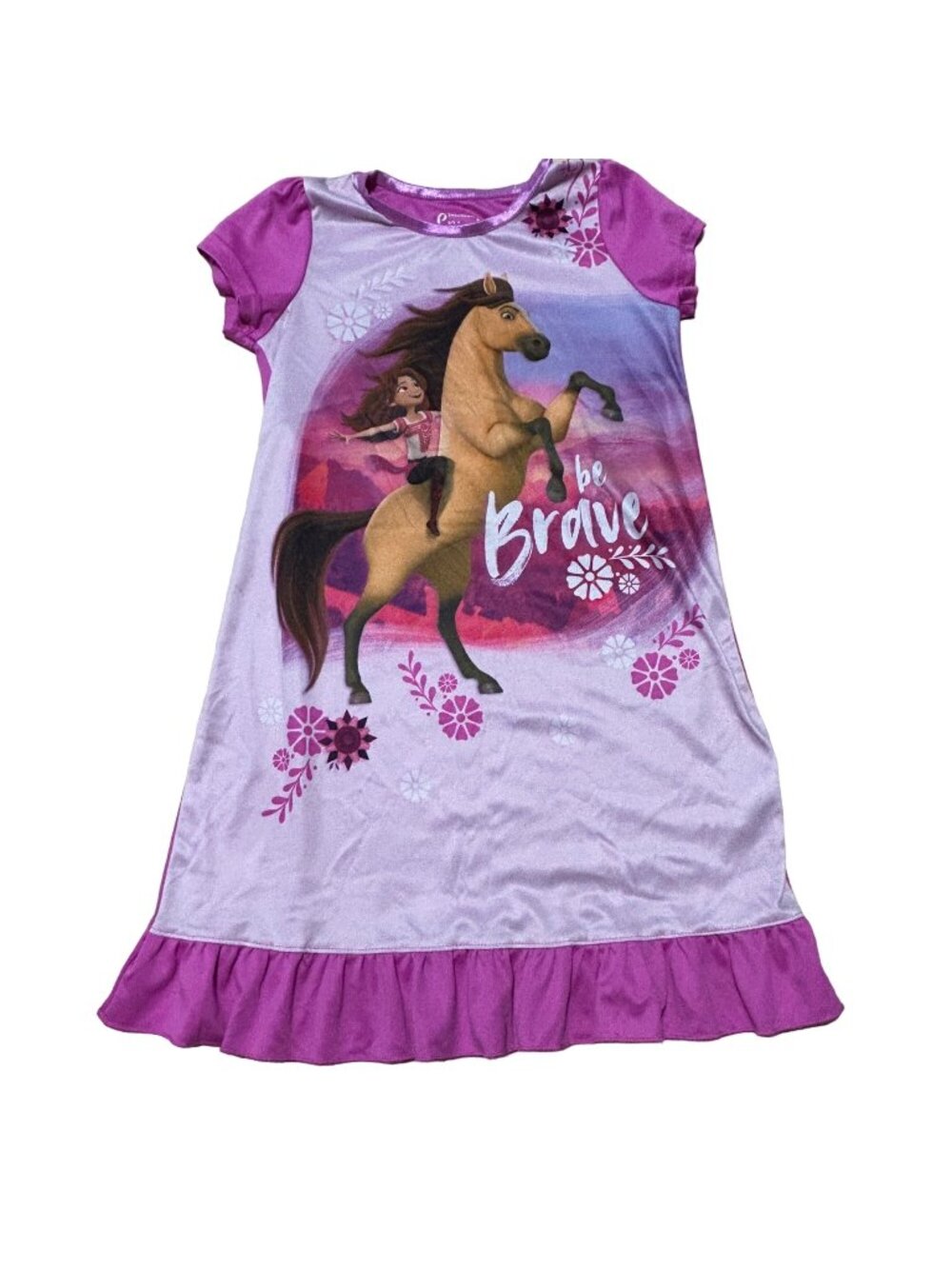 Spirit Purple Short Sleeve Nightgown Sleep Dress Girls Size 8 1368